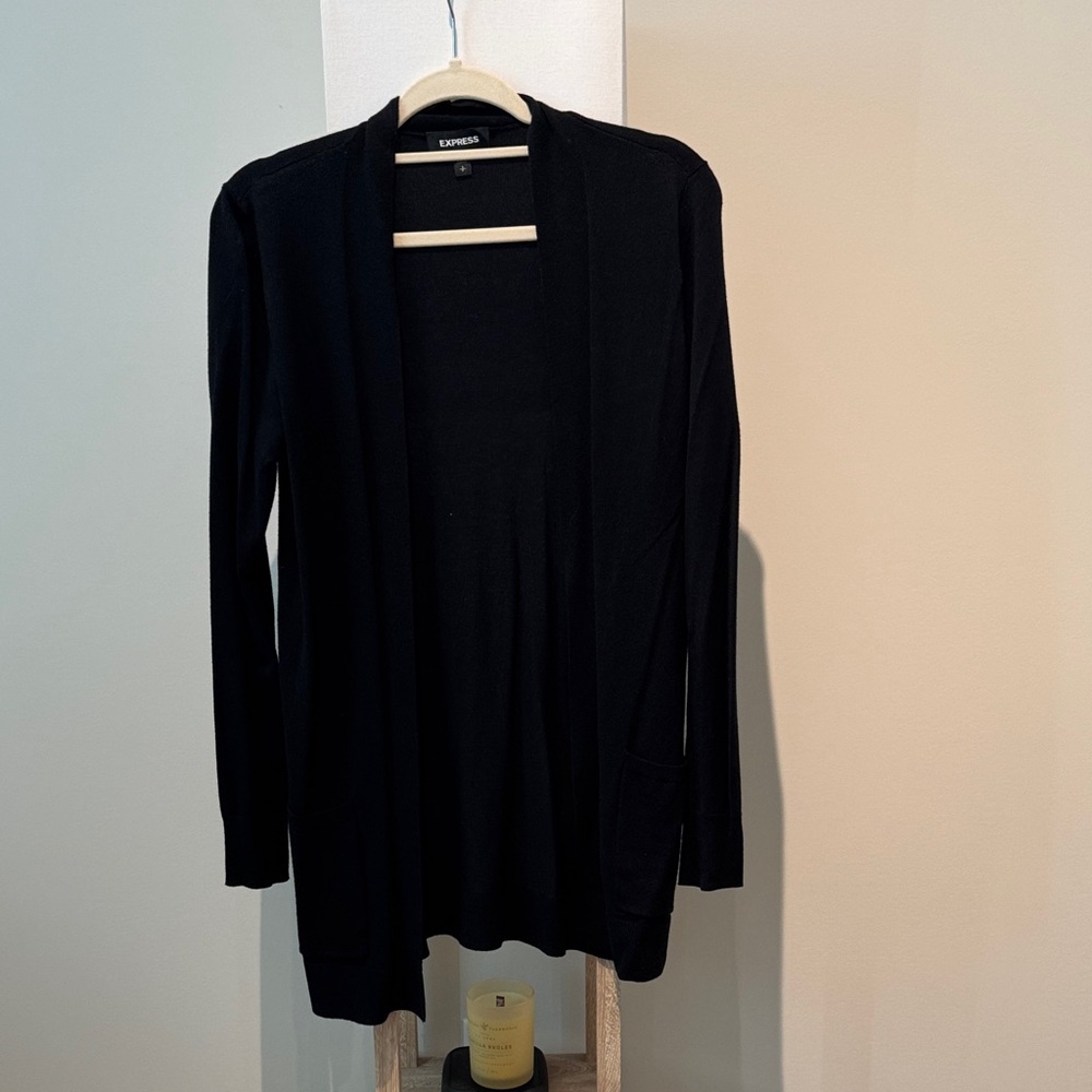 Express Classic Black Open Front Cardigan